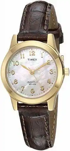 Walmart Timex Women's Essex Avenue Brown Croco Pattern Leather Strap Watch offer