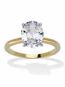 Walmart PalmBeach Jewelry Solitaire Round Cubic Zirconia Engagement Ring 2 ct, 18K Gold-Plated offer