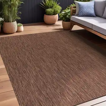 Walmart Beverly Rug Indoor/Outdoor Area Rugs, Waterproof Patio Porch Garden Carpet, Gold Brown, 8'x10' offer