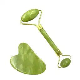 Walmart Face Facial Roller Massager & Gua Sha Board Set Natural Jade Stone Crystal| . N3O3 offer