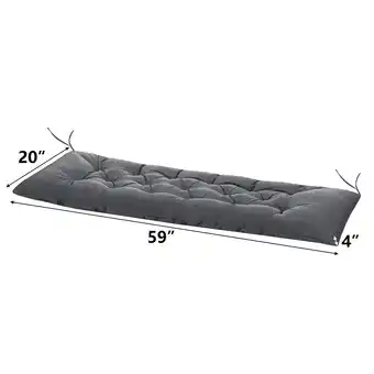 Walmart Yeerswag 59 x 20 x 4 Dark Grey Bench Outdoor Seating Cushion, Waterproof, Machine Washable offer