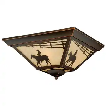 Walmart Vaxcel Trail Bronze Rustic Horse Cowboy Square Outdoor Flush Mount Ceiling Light offer