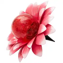 Walmart The Lakeside Collection 4.5 Pink Blooming Flower Gazing Ball, Crackle Glass Ball offer