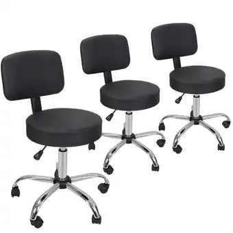 Walmart Set of 3 Hydraulic Salon Stool Massage Chair Tattoo Facial Spa Office Backrest offer