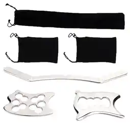 Walmart Stainless Steel Massage Plate Scraping Massage Guasha Board Body Physical Therapy Tool Set offer