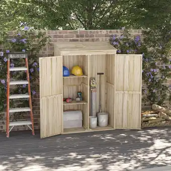 Walmart Outsunny Water Resistant Wooden Garden Storage Shed, 72 x 47.25 x 22.20, Natural offer