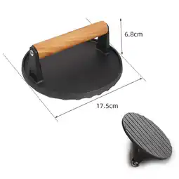 Walmart DAMIFU Cast Iron Grill Steak Press Meat Flattener Smash Burger Press for Griddle Round offer