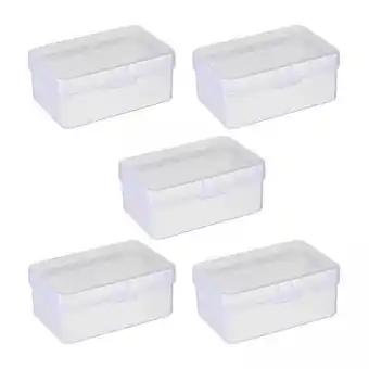 Walmart WeiLaiKeQi 4x5 Pieces Clear Storage Boxes Empty Box Beads Containers Box for Jewelry Home offer