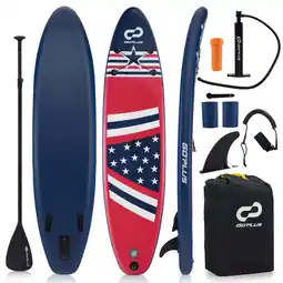 Walmart Goplus 10' Inflatable SUP Board Portable Adjustable Stand Up Paddle Board with 5 D Rings Red offer