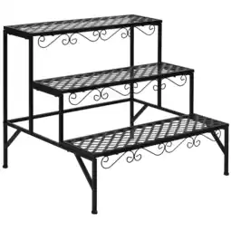 Walmart Costway 3 Tiers Metal Plant Stand Ladder Flower Pot Rack Decorative Planter Holder offer