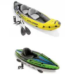 Walmart Intex 2-Person Inflatable Kayak with Oars, Pump & 1-Person Inflatable Kayak offer