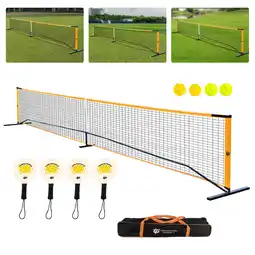 Walmart SHZICMY Pickleball Set with Multi-Hole Balls 4Paddles 22ft Pickleball Tennis Net Sports offer