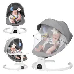 Walmart Foinwer Baby Swing for Infants,Electric Baby Rocker with Bluetooth Remote Control,Music,Gray offer