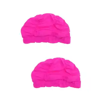 Walmart 2 Pcs Pleated Swim Cap Women Swimming for Caps Ear Water Resistant Hat Miss Women's offer