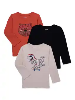 Walmart Garanimals Toddler Boys Long Sleeve Thermal Tee, 3-Pack, Sizes 18M-5T offer