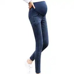 Walmart asdoklhq Maternity Clothes for Women,Pregnancy Skinny Trousers Jeans Over The Pants Elastic offer