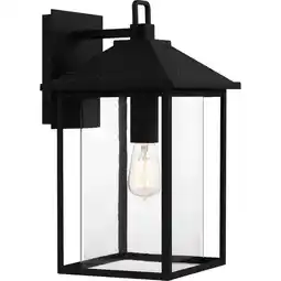 Walmart Quoizel Fletcher 1-Light Earth Black Outdoor Wall Lantern offer