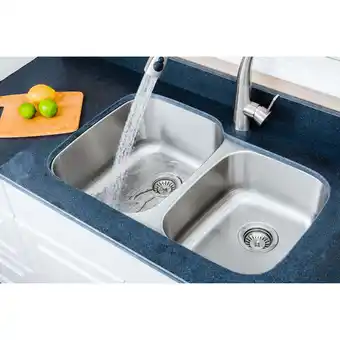 Walmart Wells Sinkware 32 in. 18 Gauge Undermount 60-40 Double Bowl Stainless Steel Kitchen Sink offer