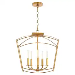 Walmart Quorum International 2812-18 Mantle 5 Light 19 Wide Pendant - Gold offer