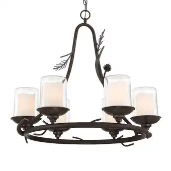 Walmart Minka Lavery 2756 Ponderosa Ridge 6 Light 28 Wide Pillar Candle Ring Chandelier offer