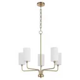 Walmart Quorum International 698-5 Charlotte 5 Light 27 Wide Chandelier - Brass offer