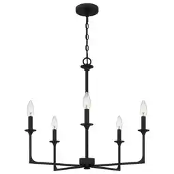 Walmart Quoizel Prc5026 Prescott 5 Light 26 Wide Taper Candle Style Chandelier - Black offer