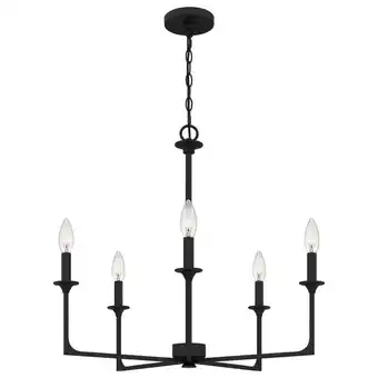 Walmart Quoizel Prc5026 Prescott 5 Light 26 Wide Taper Candle Style Chandelier - Black offer