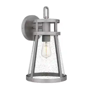 Walmart Quoizel Barber 1-Light Antique Brushed Aluminum Outdoor Wall Lantern offer