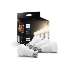 Walmart Philips Hue A19 Bluetooth Smart LED Bulb 4-Pack, White offer