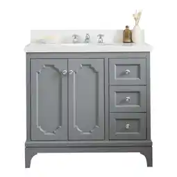 Walmart Water Creation Queen 36 Wood Single Bathroom Vanity in Gray/White offer