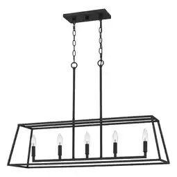 Walmart Quoizel Prc536 Prescott 5 Light 36 Wide Taper Candle Style Chandelier - Black offer