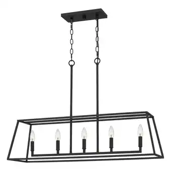 Walmart Quoizel Prc536 Prescott 5 Light 36 Wide Taper Candle Style Chandelier - Black offer