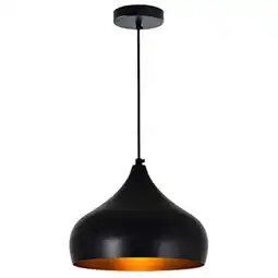 Walmart CWI Lighting Dynamic Single Light Down Metal Pendant in Black offer