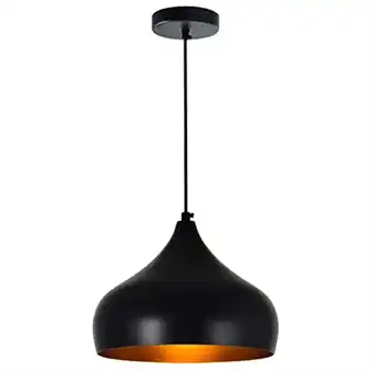 Walmart CWI Lighting Dynamic Single Light Down Metal Pendant in Black offer