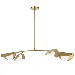 Walmart Dainolite 4 Light Halogen Horizontal Pendant Aged Brass with White Glass offer