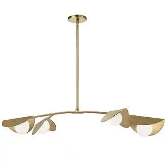 Walmart Dainolite 4 Light Halogen Horizontal Pendant Aged Brass with White Glass offer