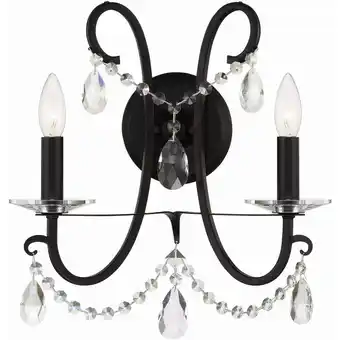 Walmart Crystorama Lighting Group 6822-Cl-Mwp Othello 2 Light 16 Tall Wall Sconce - Black offer