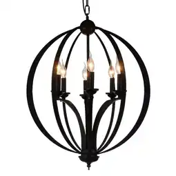 Walmart CWI Lighting Drift 6 Light Up Contemporary Metal Chandelier in Black offer