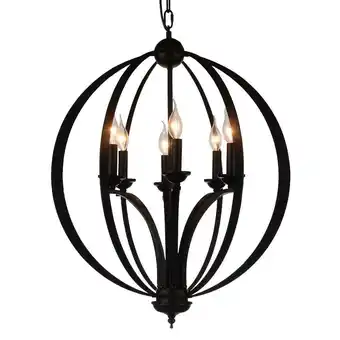 Walmart CWI Lighting Drift 6 Light Up Contemporary Metal Chandelier in Black offer