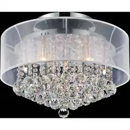 Walmart CWI Lighting Radiant 9 Light Drum Shade Contemporary Metal Flush Mount in Chrome offer