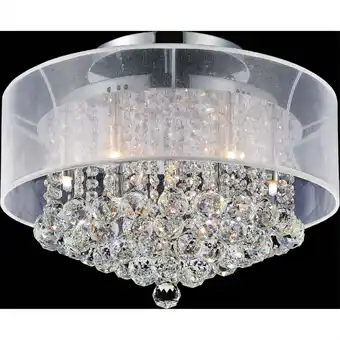 Walmart CWI Lighting Radiant 9 Light Drum Shade Contemporary Metal Flush Mount in Chrome offer