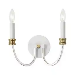 Walmart Maxim 11372 Charlton 2 Light 9 Tall Wall Sconce - Weathered White / Gold Leaf offer