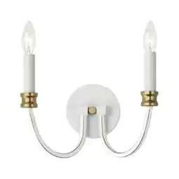 Walmart Maxim 11372 Charlton 2 Light 9 Tall Wall Sconce - Weathered White / Gold Leaf offer