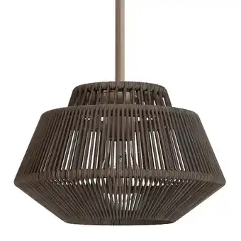 Walmart Hunter Brookhollow Sable Rattan 1 Light Mini Pendant Ceiling Light Fixture offer