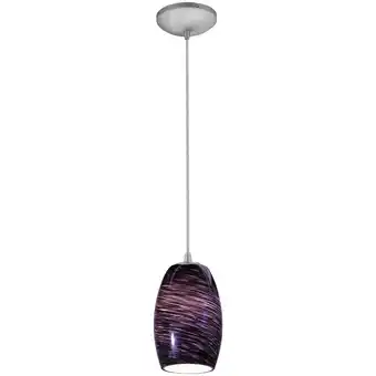 Walmart Access Lighting Chianti Steel LED Cord Pendant, Purple Swirl Shade offer