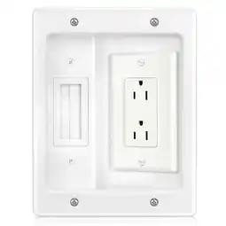 Walmart Recessed Outlet Box in Wall Cable Management Kit 15A 125V Hide TV Power Cables & Low Voltage Wi 3298 offer