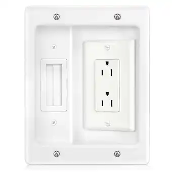 Walmart Recessed Outlet Box in Wall Cable Management Kit 15A 125V Hide TV Power Cables & Low Voltage Wi 3298 offer