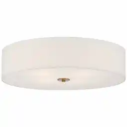 Walmart Access Lighting 64064LEDDLP-ABB-WH Mid Town LED Flush Mount Ceiling Light, Antique Brushed Brass offer