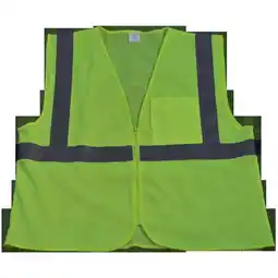 Walmart Petra Roc LVM2-CB0-4X-5X Safety Vest Ansi Class 2 Lime Mesh Zipper Closure 1 Chest Pocket, 4X & 5X offer