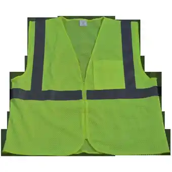 Walmart Petra Roc LVM2-CB0-4X-5X Safety Vest Ansi Class 2 Lime Mesh Zipper Closure 1 Chest Pocket, 4X & 5X offer